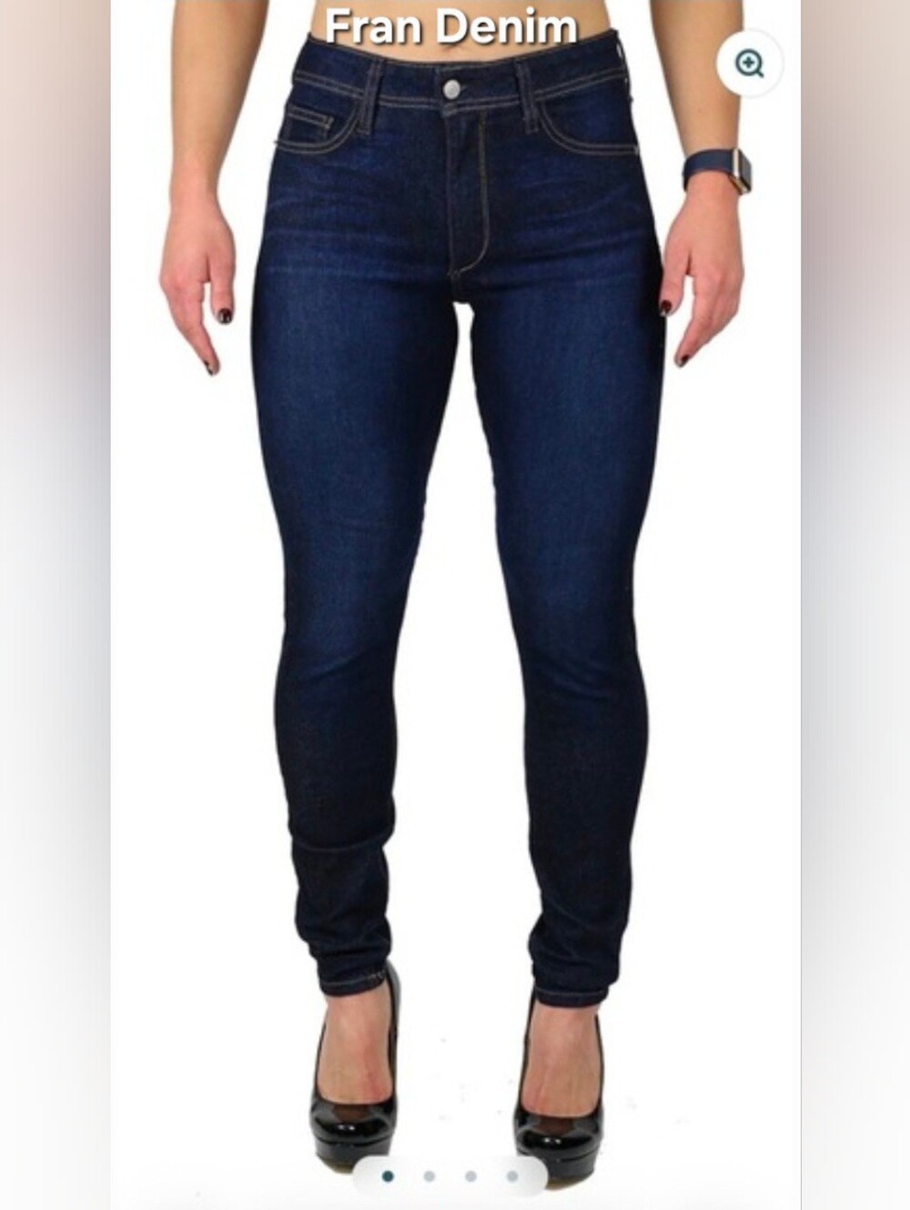 Fran Denim Women's Size 29 Dark Wash Skinny Jeans Nicole- High Rise Stretch
